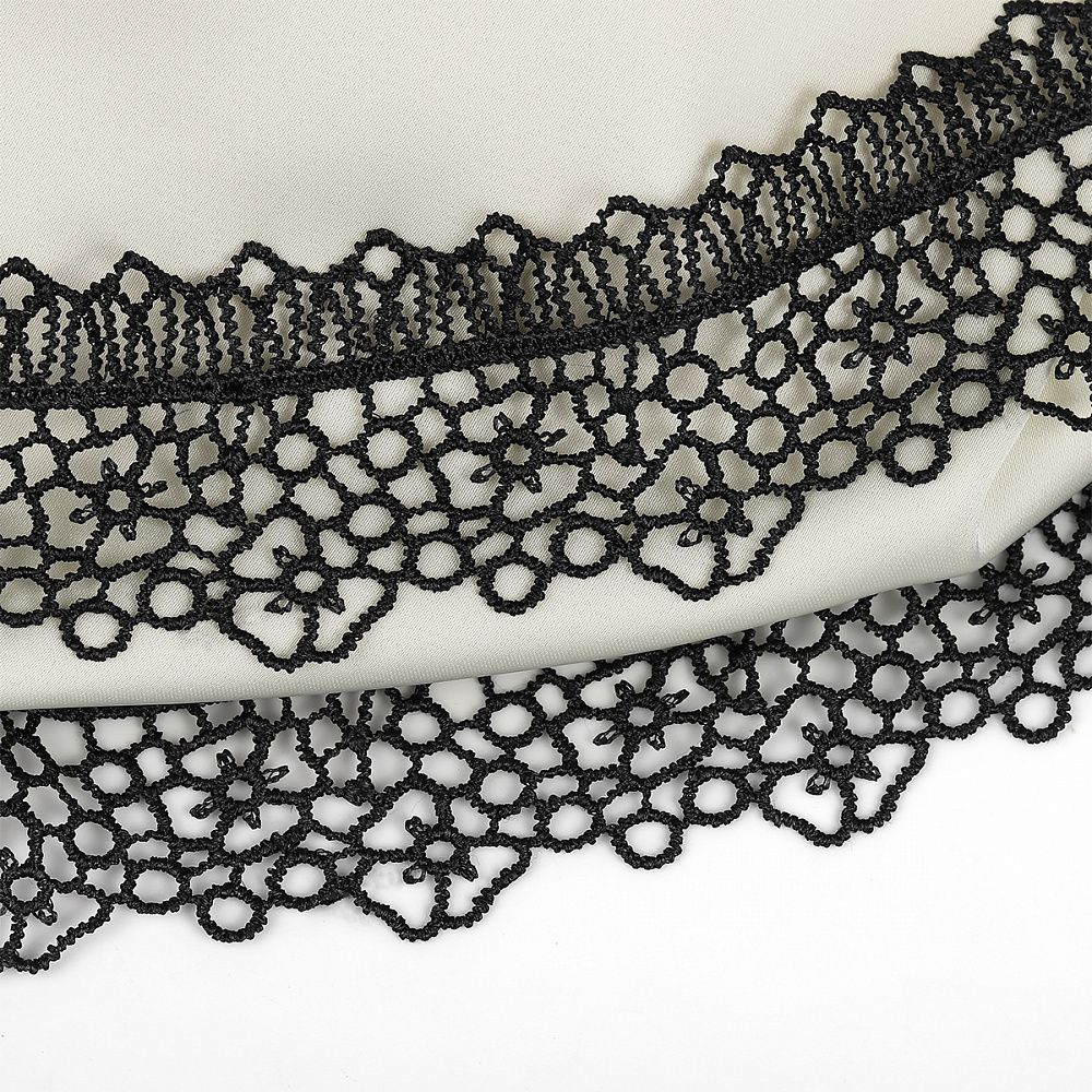 Кружево гипюр (плетёное) 45 мм, диз.2501 цв.03 черный уп.13.71м, Kruzhevo