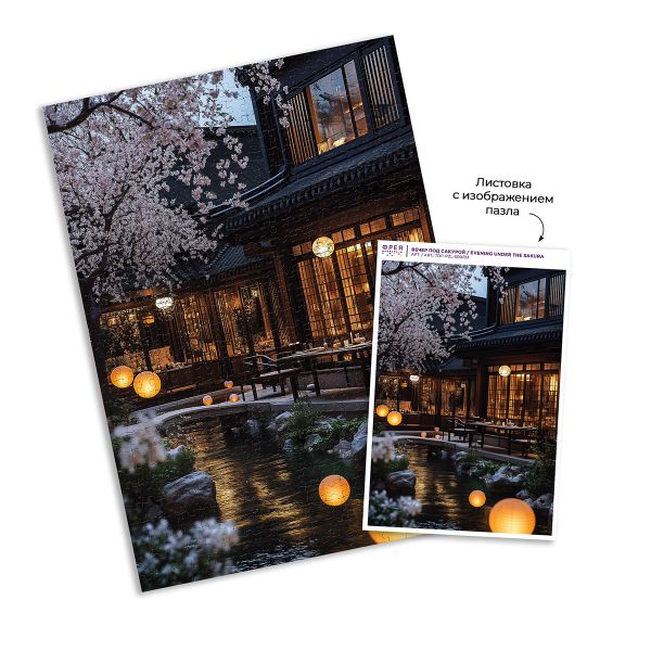 Пазл. Премиальная коллекция 500 элементов, TOP-PZL-500/03 Вечер под сакурой, Фрея