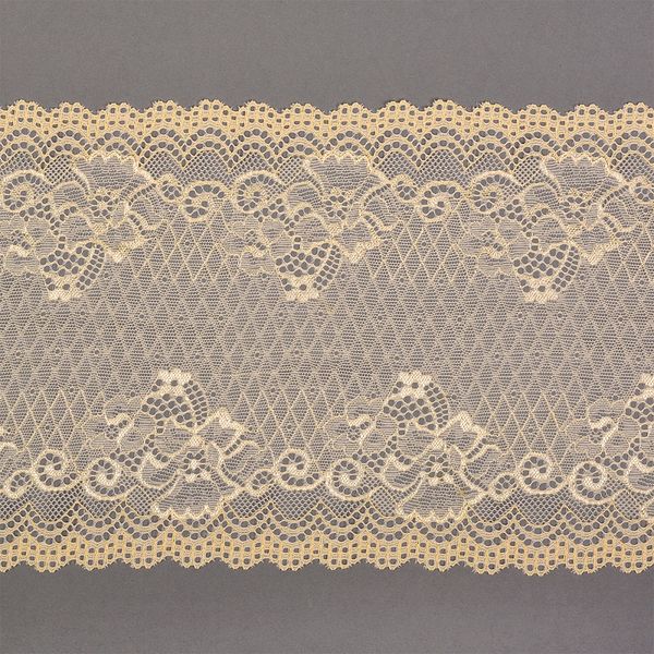 Кружево бельевое эластичное 175 мм / 10 м, цв.бежевый, Kruzhevo