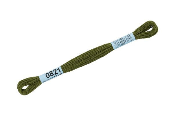 Мулине Gamma 100% хлопок, цв.0821 хаки, 24 мотка по 8 метров