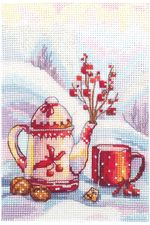 Набор для вышивания нитками Сделай своими руками, Ягодный чай (хлопок), 10х15 см