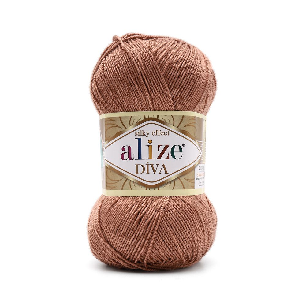 Пряжа Alize (Ализе) Diva / уп.5 мот. по 100 г, 350 м, 261 красно-коричневый