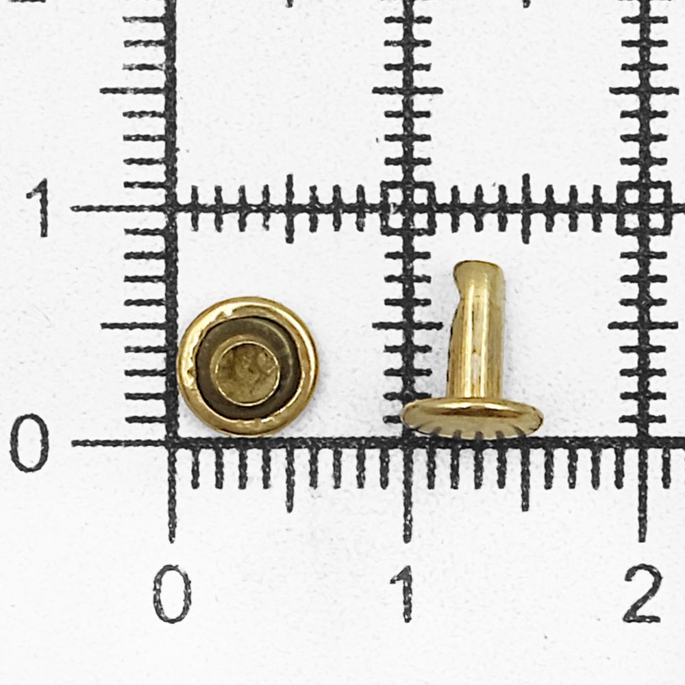 Хольнитены двухсторонние ⌀6 мм, h=6 мм, сталь, New Star №0, золото, уп≈2000 шт