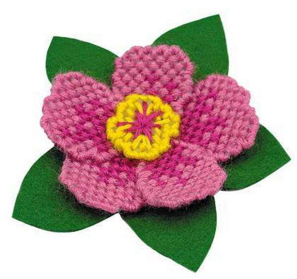 Набор для вышивания нитками Риолис, Магнит Цветок 8,5х8 см