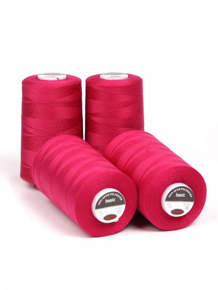 Нитки швейные Max 40/2, 4570 м (5000 ярд), 178 розовый / 4 бобины Нитки швейные Max 40/2, 4570 м (5000 ярд), 178 розовый / 4 бобины