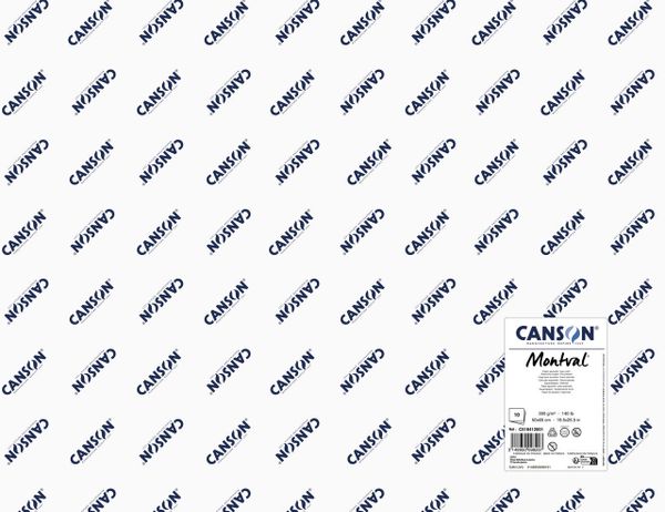 Бумага акварельная Montval 300 г/м², 50х65 см, 10 шт, мелкозернистая, Canson, C518412001