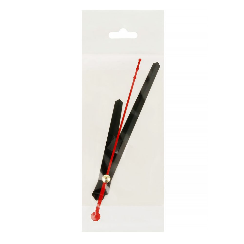 Стрелки для часовых механизмов (часовая/минутная/секундная) ЧМС, 5 шт, 70/110/108 мм, (черный/красный), ЧМС