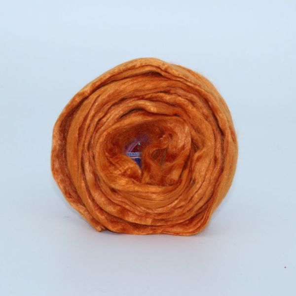 Шерсть для валяния вискоза Троицкая Гребенная лента 1х50г, 0194 рыжик