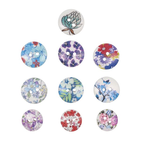 Украшения декоративные пуговицы деревянные Цветочки-лепесточки №2, 15-18 мм, 100 шт