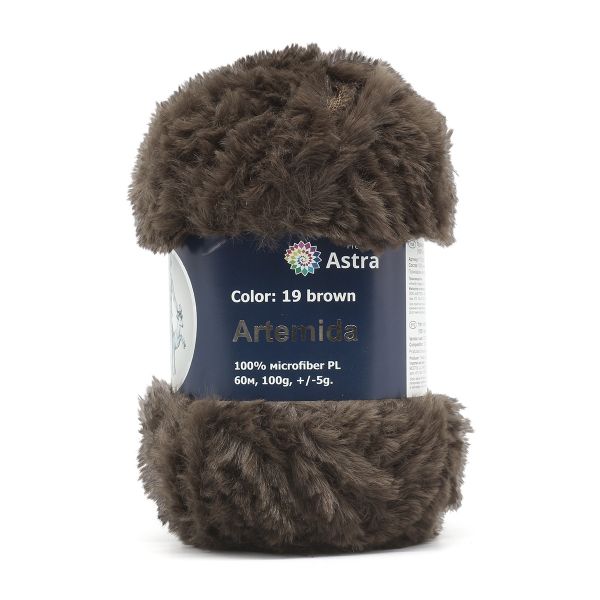 Пряжа Astra Premium (Астра Премиум) Артемида / уп.3 мот. по 100 г, 60 м, 19 шоколад