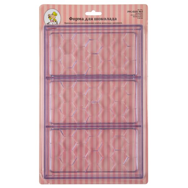 Форма для шоколада полистирол 27.5х17.5х2.5 см, 1 шт, №2 соты, S-Chief PPC-0101