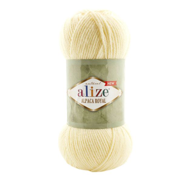Пряжа Alize (Ализе) Alpaca Royal New / уп.5 мот. по 100 г, 250м, (1 крем)
