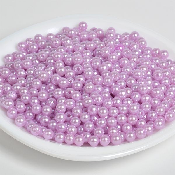 Бусины пластик (перламутр) ⌀4 мм, цв.092 сиреневый уп.50г (1500 шт), Magic4Hobby