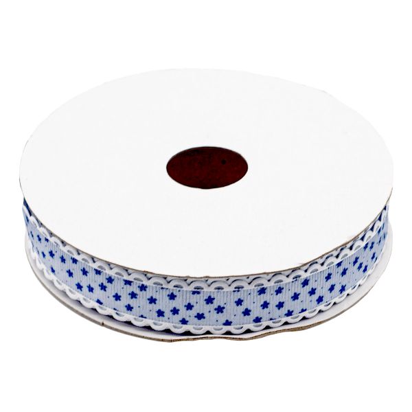 Лента декоративная Звездочки 20 мм / 25±1 метров, YH98 (06 голубой/синий)