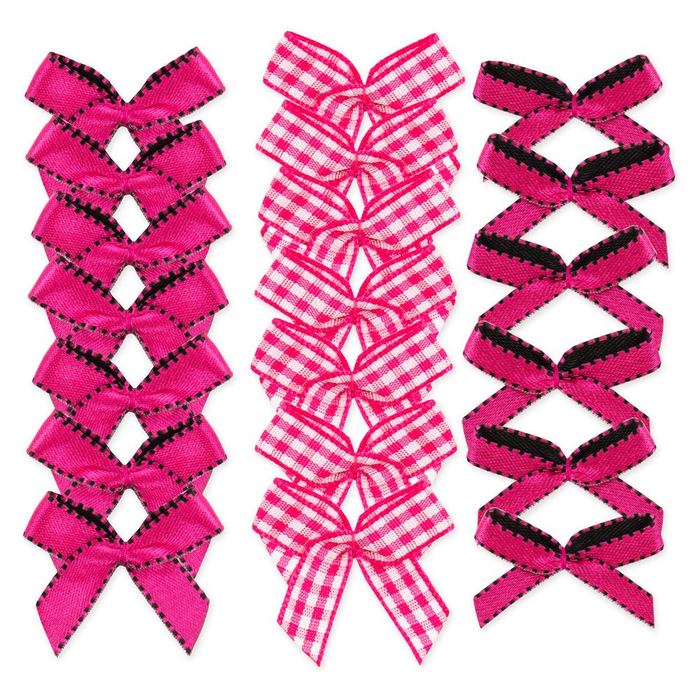 Набор текстильных бантиков, 100 шт, 401 малиновый, Annet BDR