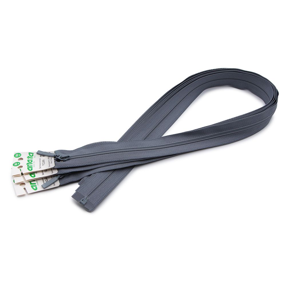 Молния спираль (витая) Arta Т5 (5 мм) 1 зам., разъем., 80 см, цв. 243 серый, уп.5 шт