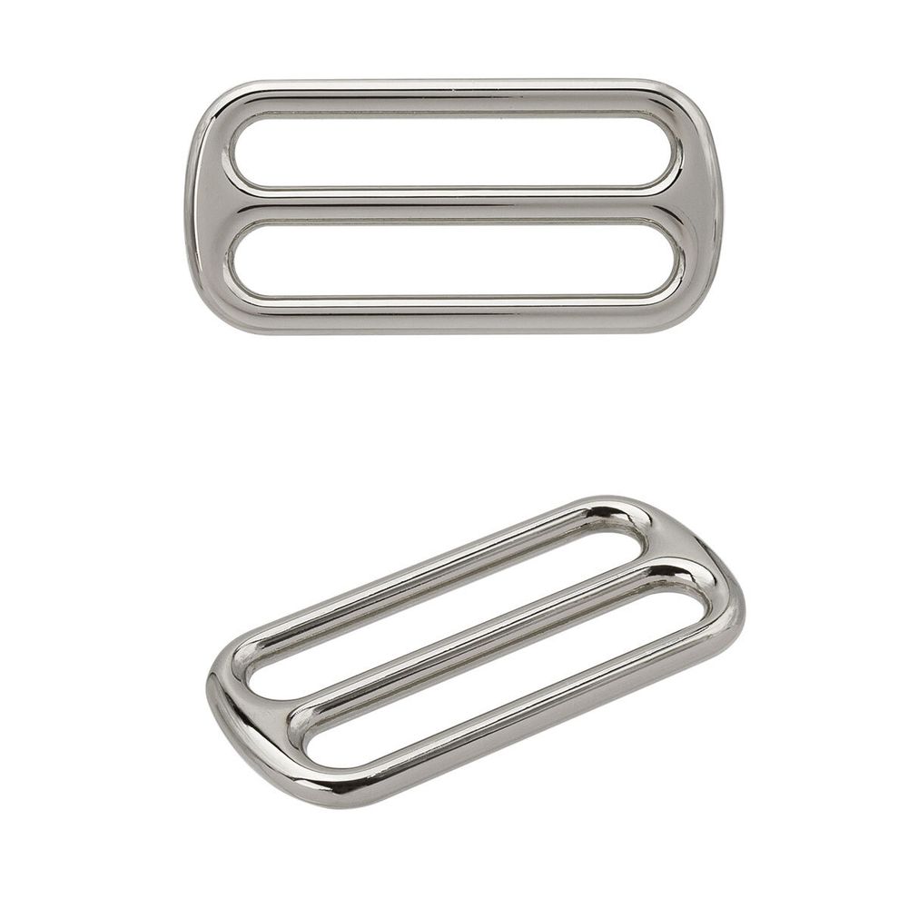 Пряжка регулировочная металл литая 30.0 мм (37х17,5мм), никель, МВ2342, 6 шт