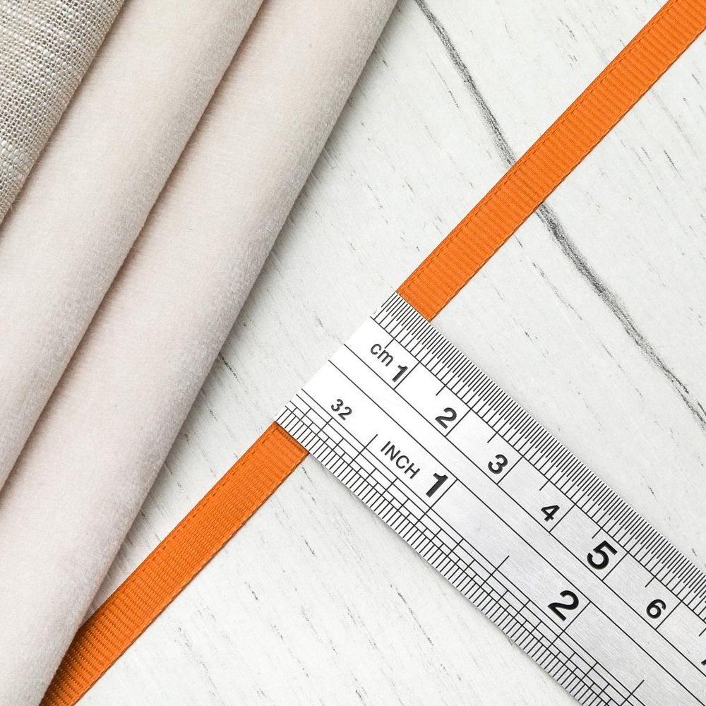 Лента репсовая (в рубчик) 6.0 мм, 046 т.оранжевый, уп.18,28 м