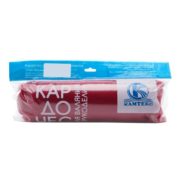 Шерсть для валяния Кардочес 100% п/тонк.шерсть, 100 гр. Камтекс (091 вишня)