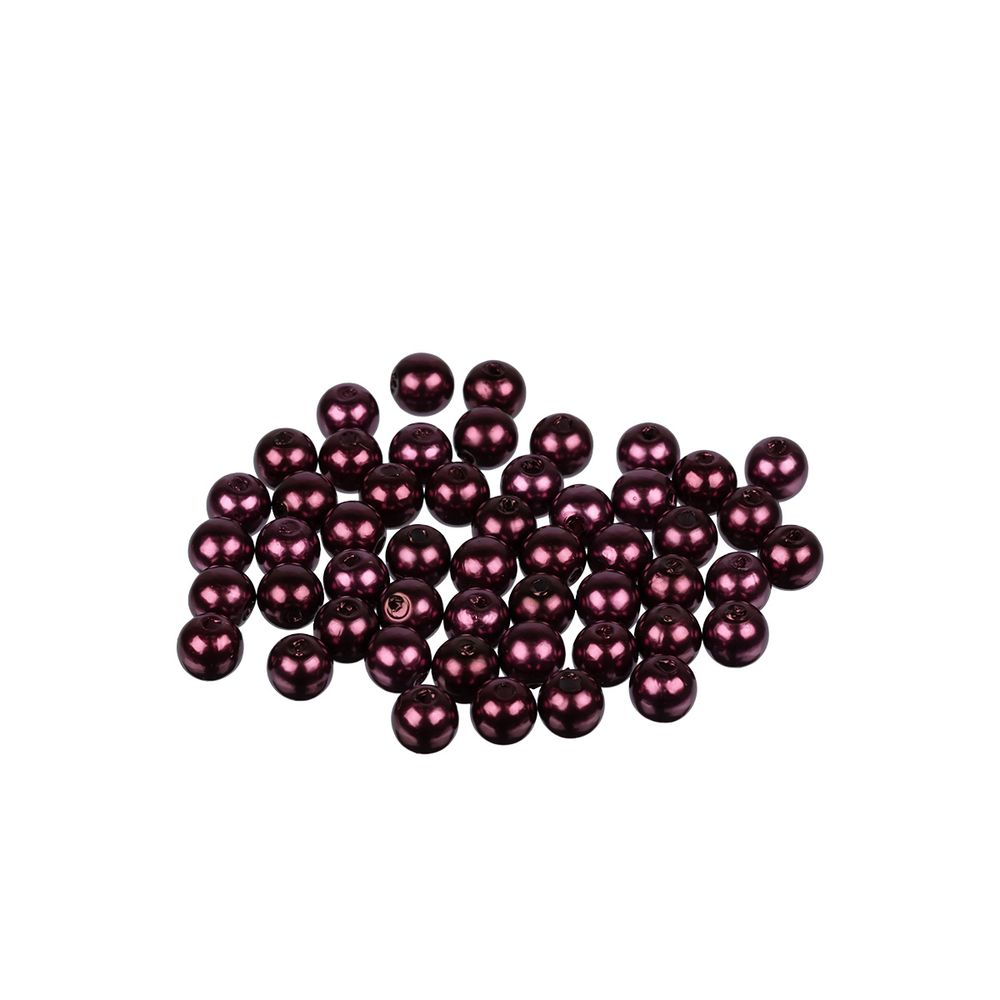 Бусины пластик ⌀8 мм, 50±2 шт, №11 т.бордовый, Zlatka PB-2