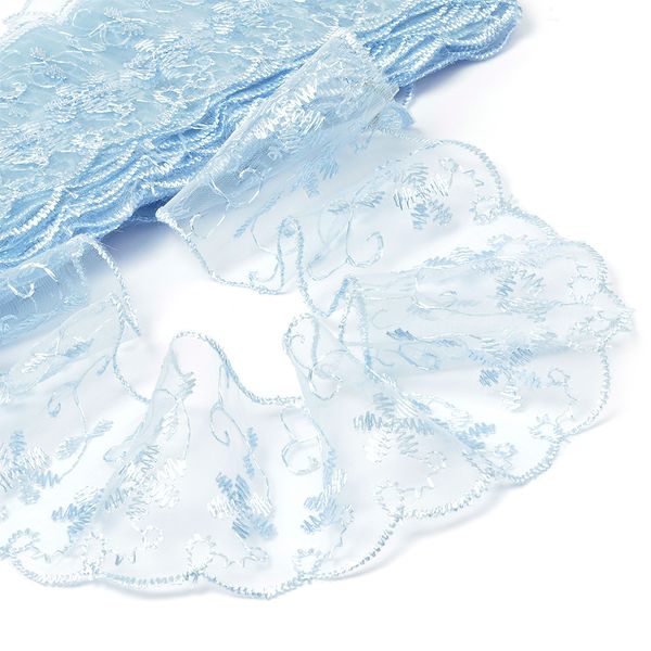 Кружево капроновое 65 мм / 13.7 м, 30011 цв.187 голубой, Kruzhevo