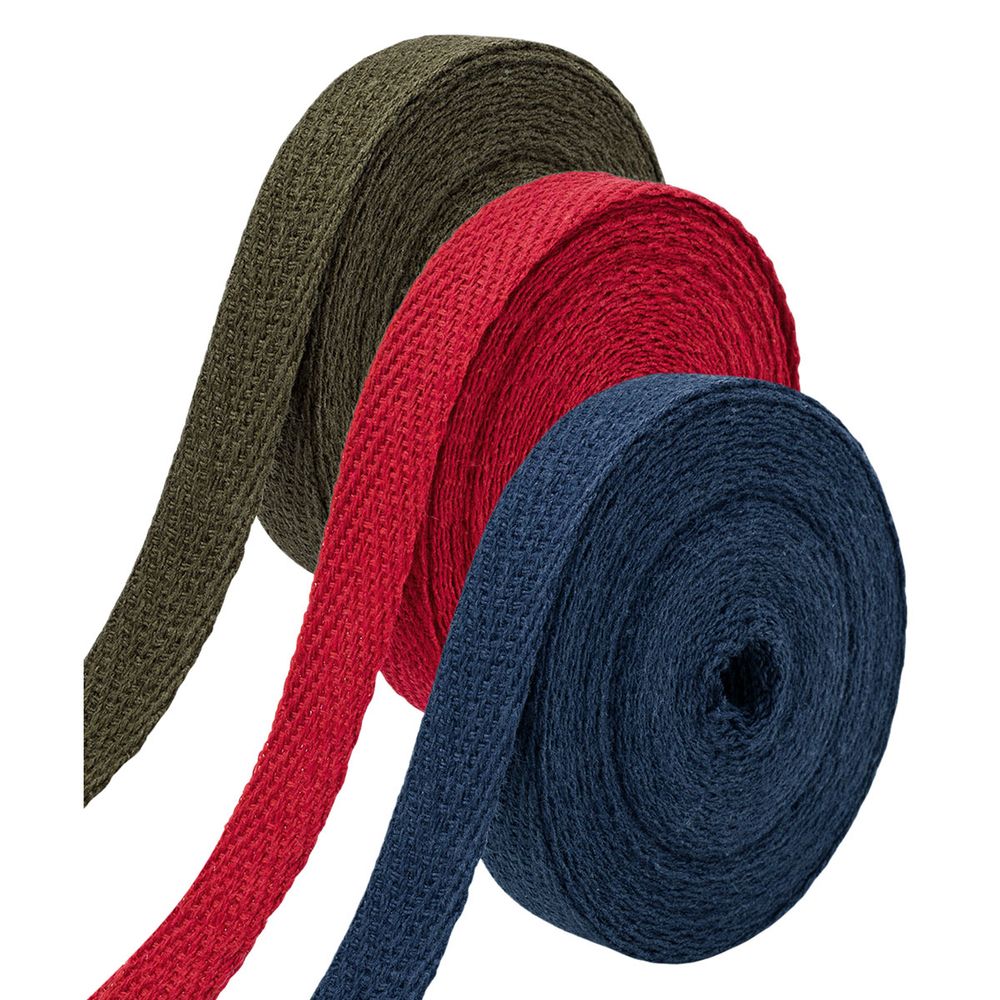 Тесьма (лента) киперная (100 х/б) 10 мм, / 3 шт по 4.57 метров, 2.5 г/м, ассорти №9, 3 цвета