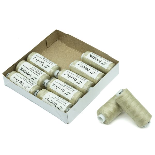 Нитки швейные бытовые Bestex 40/2, 365 м (400 ярд) / 10 кат., 156 серо-молочный