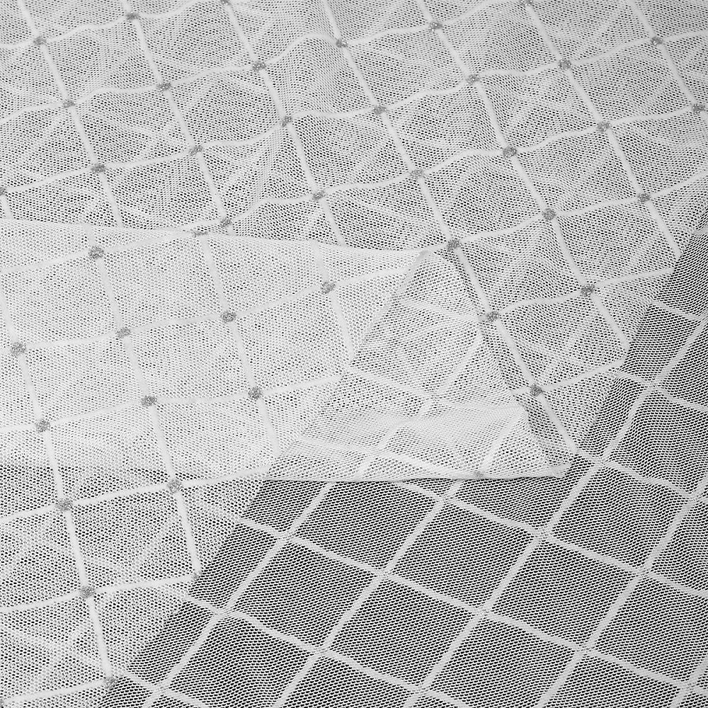 Сетка бельевая эластичная 85 г/м², шир.150 см / 1 метр, с флоком TBY.SZ030218, цв.белый /SZ030218.21/1/