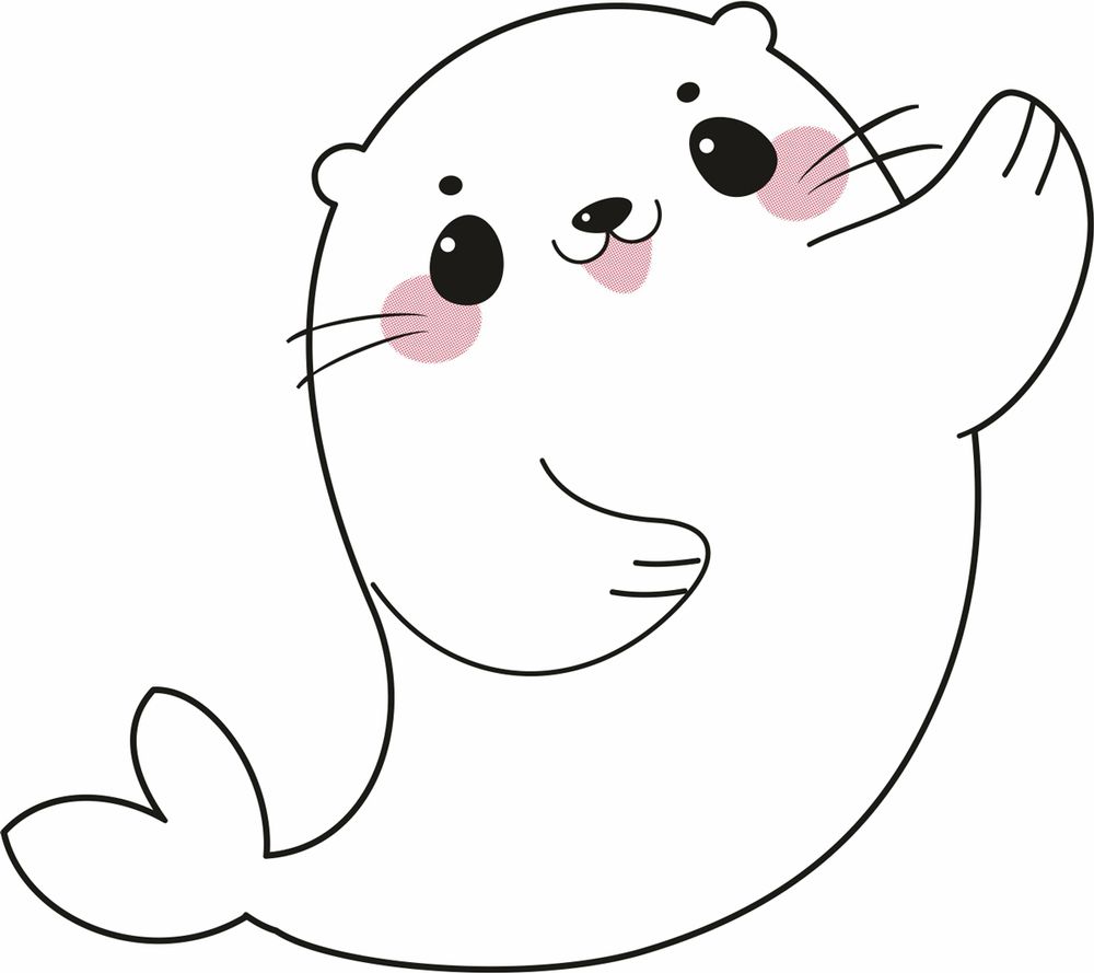 Термоаппликация Gamma Термотрансфер M №06, 1 шт, M-618 Морской котик 10х11.5 см