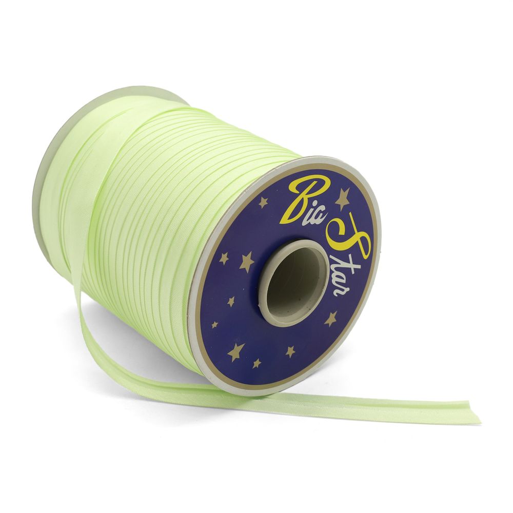 Косая бейка атласная 15.0 мм / 132±1 метра, 0000-1500, 6079 бл.салат