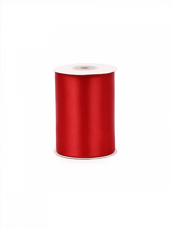 Лента атласная 1-сторонняя 100.0 мм / 22.5±1 метра, 3095 красный, Magic4Hobby