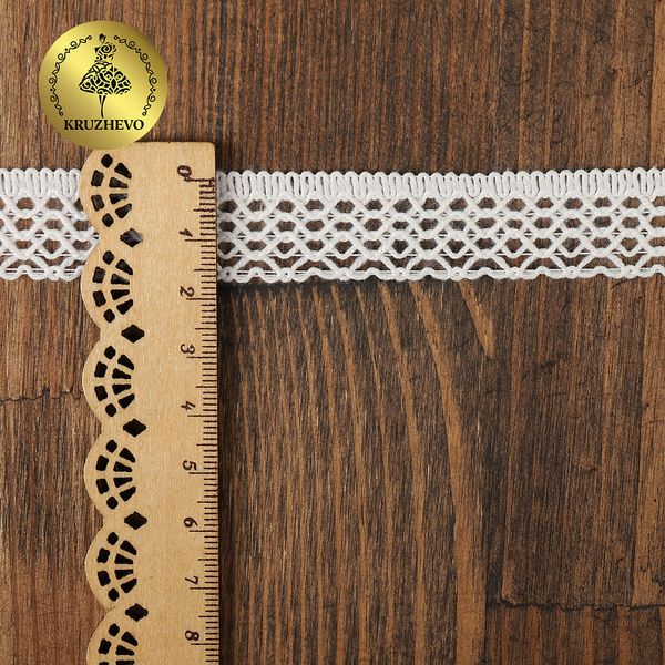 Кружево вязаное (тесьма) 15 мм / 25м, 60044 цв.003 белый, Kruzhevo
