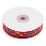 Лента репсовая (в рубчик) Конфетки 1,5см*22.86 м (красный)