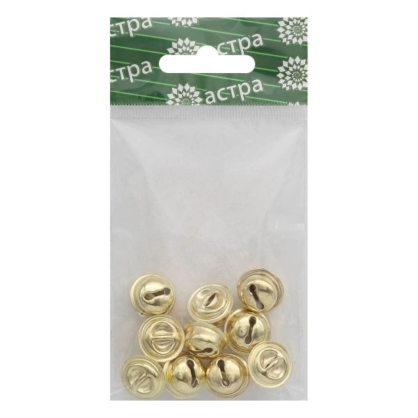 Бубенчики 16 мм, 10 шт, золотой