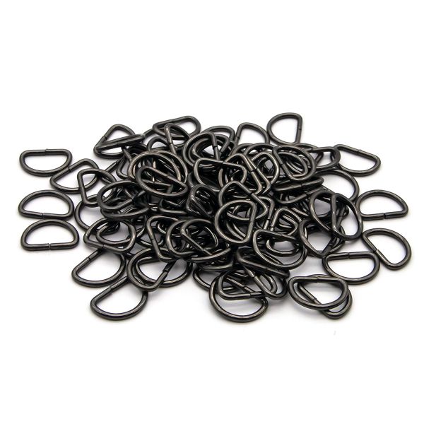 Полукольцо сварное металл внутр. 15 мм (внешн. 19х14 мм, ⌀2 мм), 100 шт, черный никель, 816-112