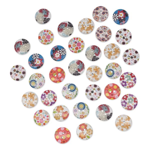 Украшения декоративные пуговицы деревянные Ассорти №5,18 мм, 100 шт