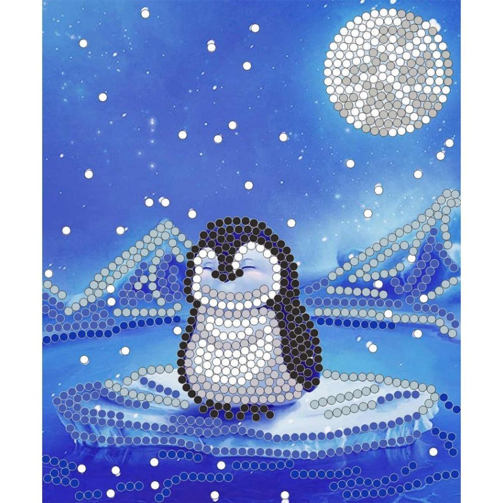 Рисунок для вышивания бисером Конек (ткань), 8111 Пингвин 10х12 см