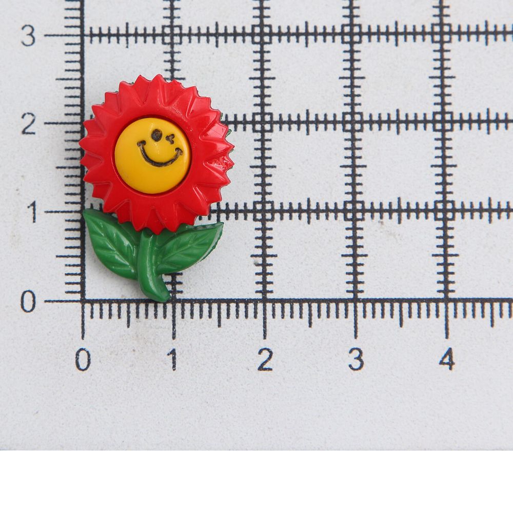 Пуговицы детские Цветок со смайлами (48378) 26мм (235/145/110), 36 шт