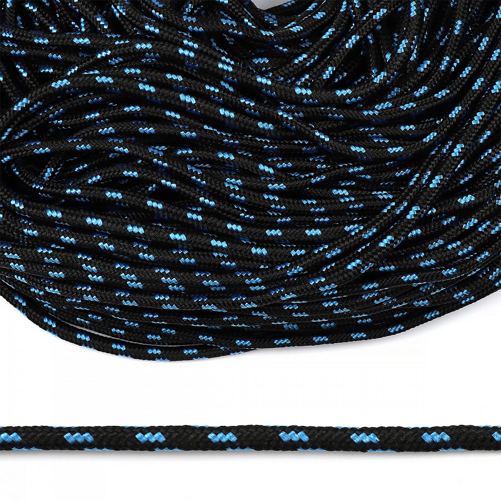 Шнур полипропилен круглый 5.0 мм / 100 метров, 1с-5 плетеный черно/синий