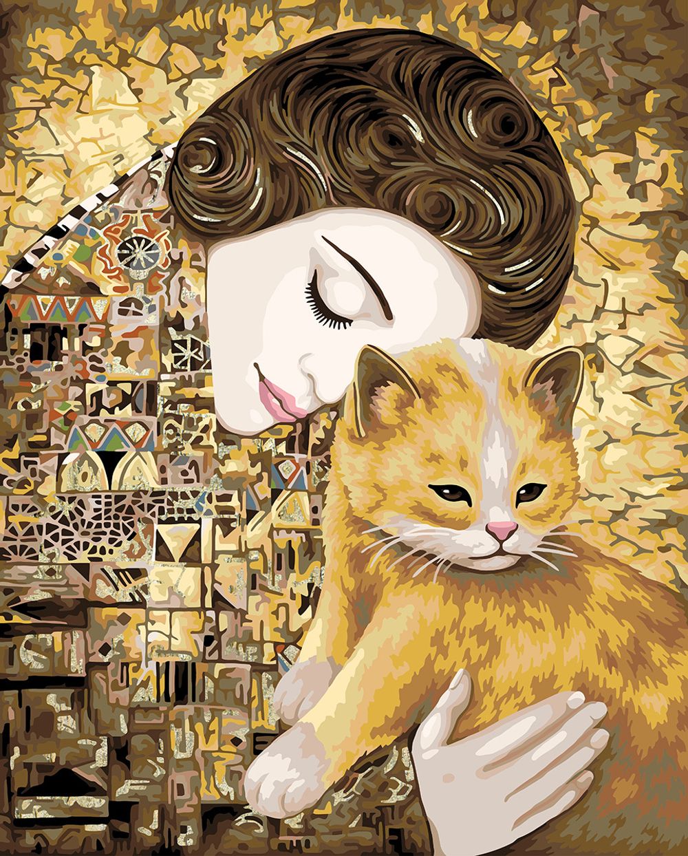 Картина по номерам Фрея PNB/PLPT-253, Вдохновляясь Климтом, (с поталью) 50х40 см