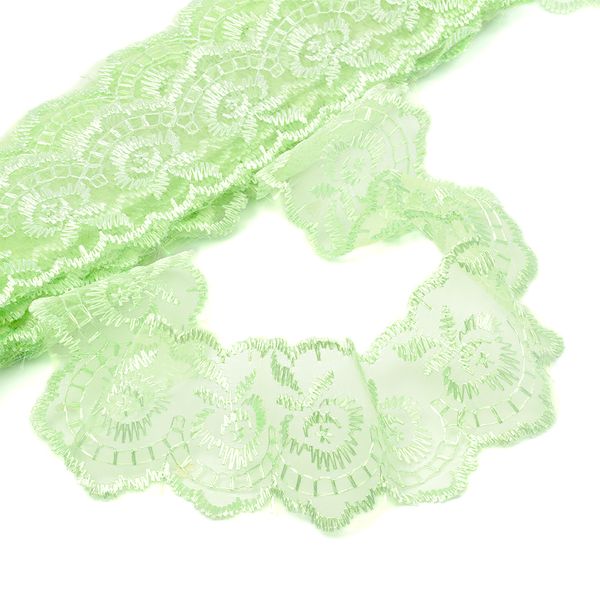 Кружево капроновое 45 мм / 9.14 м, TBS.30010 цв.080 св.салатовый, Kruzhevo
