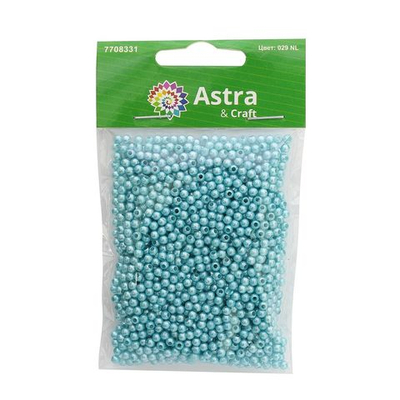 Бусины пластик (жемчуг) ⌀3 мм, 20 г, Astra&Craft, 029 NL бирюза