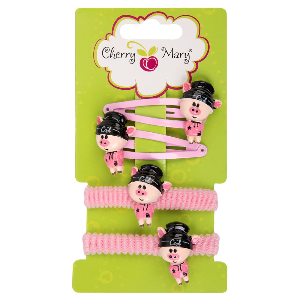 Набор аксессуаров для волос 20 шт (5х4 шт), №04 свинки, Cherry Mary S6208