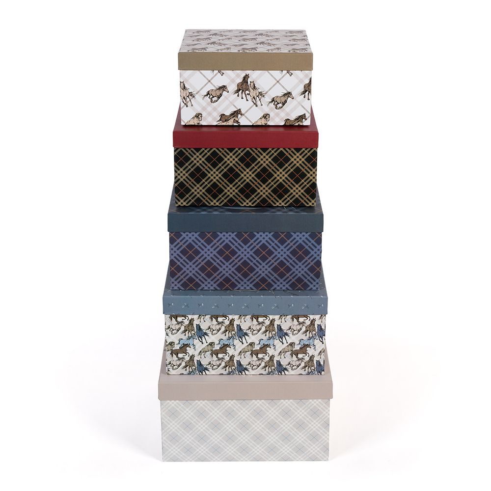 Набор подарочных коробок "5в1", 20х20х11 - 28х28х15 см, 02 скачки, Stilerra SBOX-S6-5