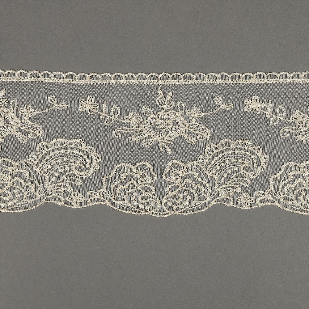 Кружево на сетке широкое 105 мм, BL.40467, цв.бежевый, уп.13.71м, Kruzhevo
