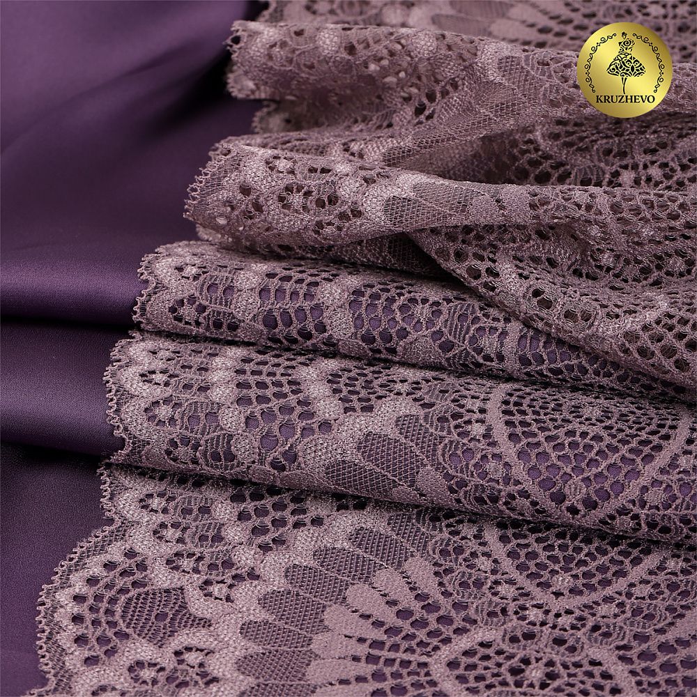 Кружево бельевое эластичное 195 мм / 3 м, TBY.30239, цв.620 морской туман, Kruzhevo