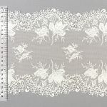 Кружево на сетке широкое 200 мм / 10±0.2 м, Турция, экрю, Gamma GCKM-200-01