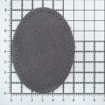 Заплатки пришивные из замши, овал 6х8,2см с перфорацией, 2 шт, 100% кожа, 26 серый, 59114