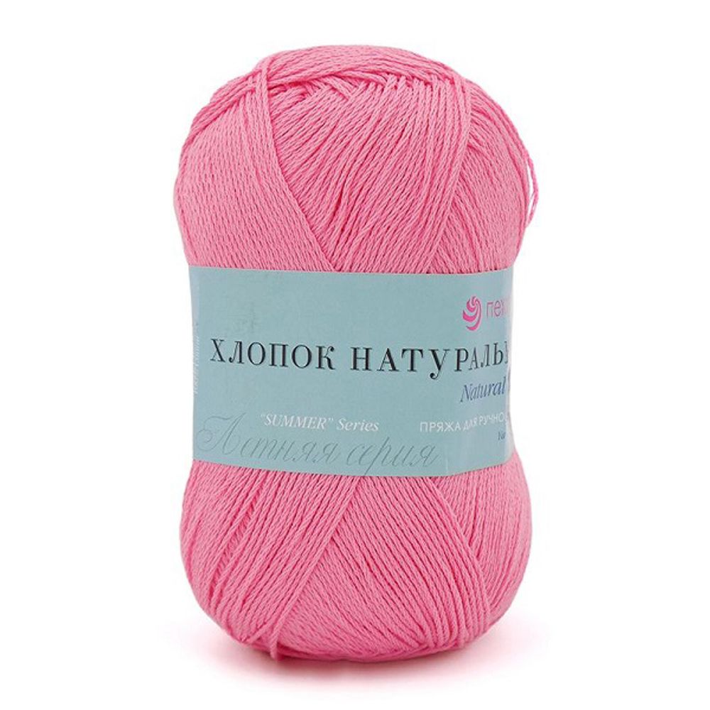 Пряжа Пехорка Хлопок натуральный / уп.5 мот. по 100 г, 425 м, цв.011 яр.розовый