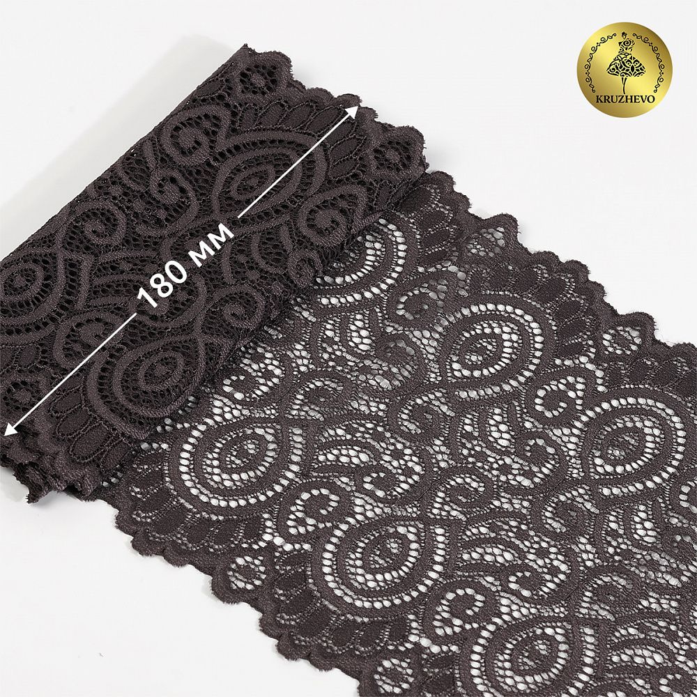 Кружево бельевое эластичное 180 мм / 3 метра, TBY.L1351, цв.3094 тауп